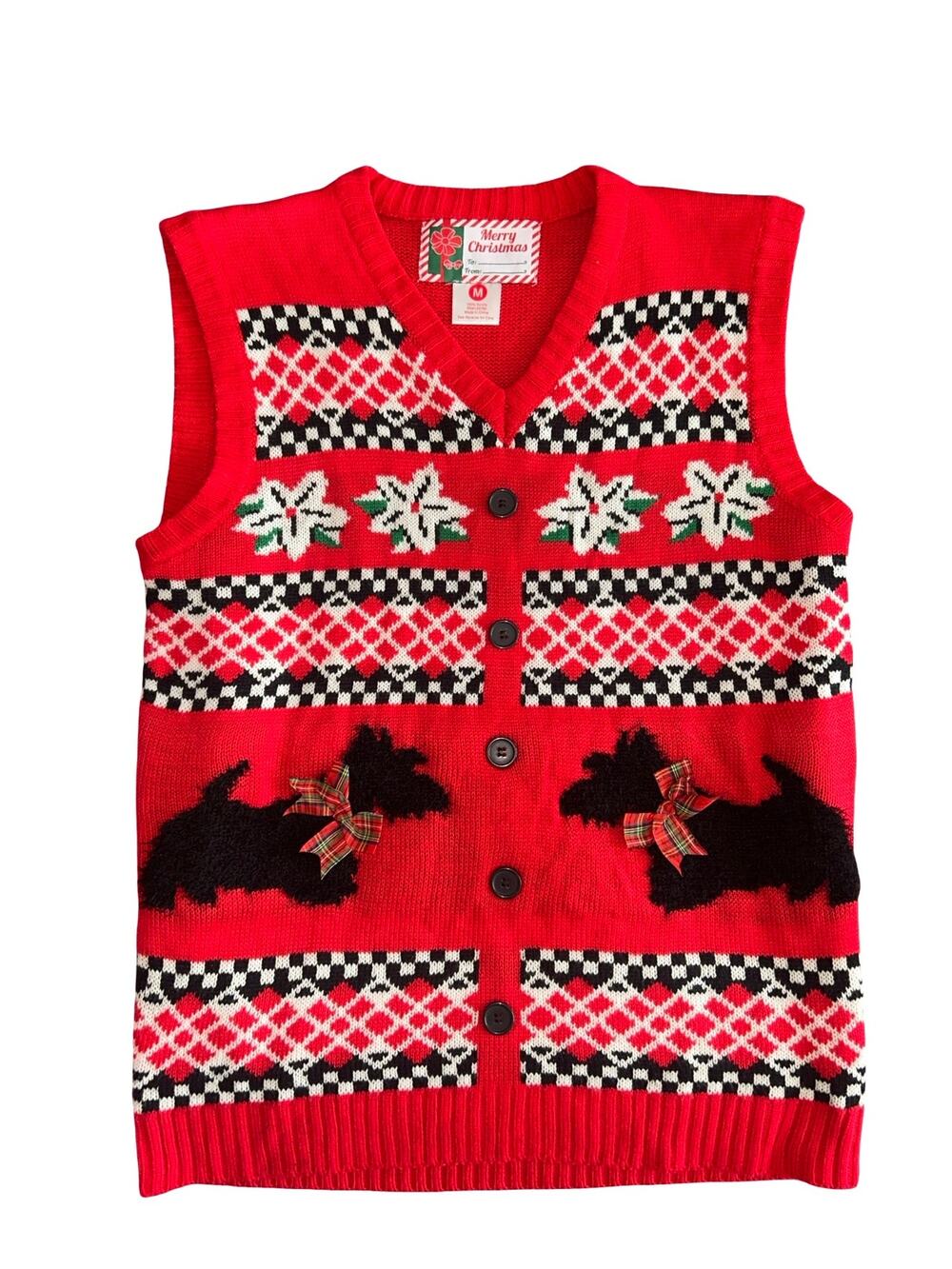 Christmas Yorkie Knit Sweater Vest